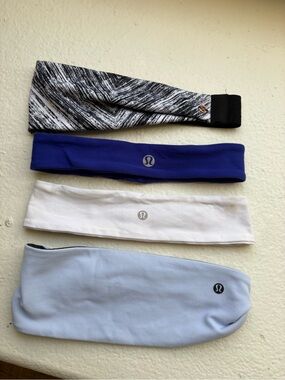 lululemon athletica Headbands Set - Black/White Marled, Blue, White, Light Blue